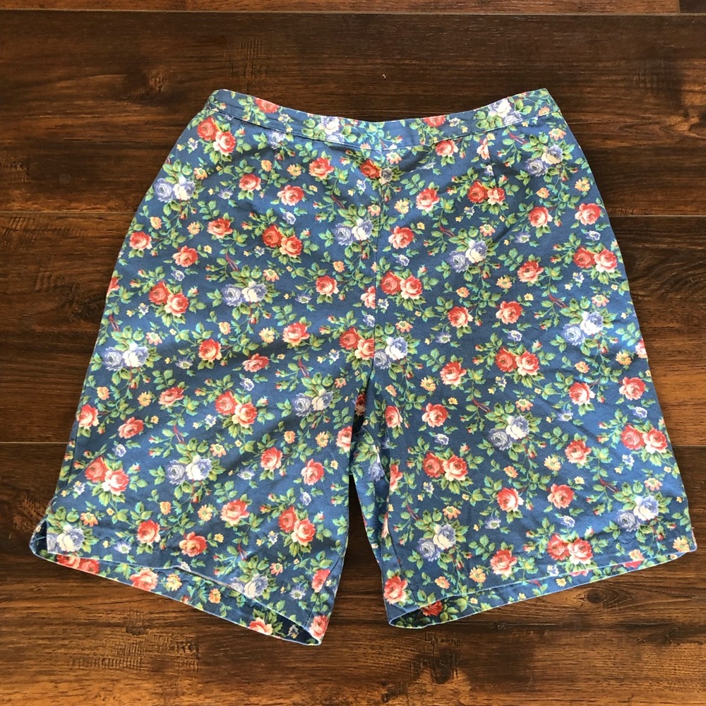 Vintage Koret Calico Flower Shorts Music Festival USA Petite 14